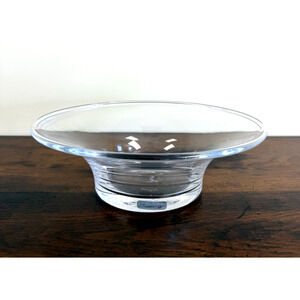 Vintage Simon Pearce Hand Blown Glass Centerpiece Bowl Signed Minimalist 10.625"